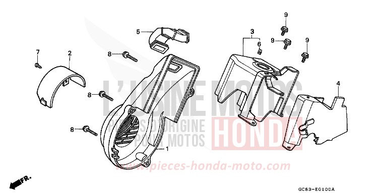 GEBLAESEABDECKUNG/RADKRANZ/ LUFTFUEHRUNG, ABDECKUNG von SCV 100 Lead PEARL MILKEY WHITE (NH162P) von 1990
